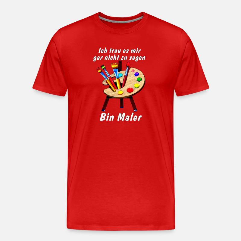 Staffelei Bin Maler - Männer Premium Bio T-Shirt - Rot