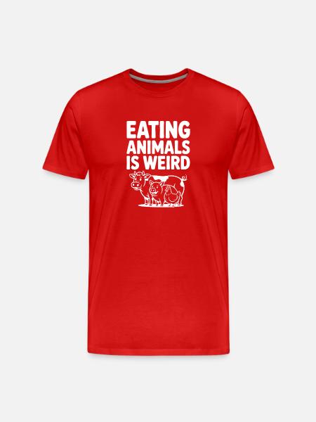 Eating Animals is Weird - Men's Premium Organic T-Shirt - red