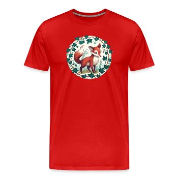 Efeu Fuchs Kreis - Männer Premium Bio T-Shirt - Rot - Vorne - Damien (186cm)