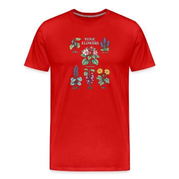 Toxic Flowers Toxische Blumen Sammlung - Männer Premium Bio T-Shirt - Rot - Vorne - Damien (186cm)