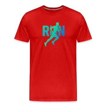 Dynamic Runner RUN - Men's Premium Organic T-Shirt - red - Front - Damien (186cm)