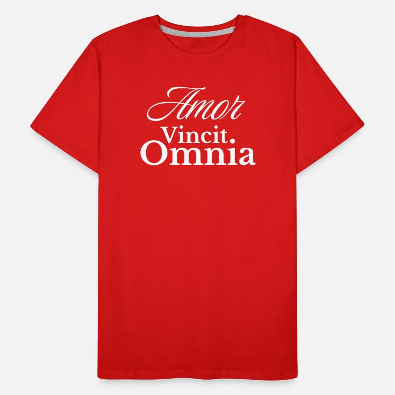 Amor Vincit Omnia Script T-shirt bio Premium Homme
