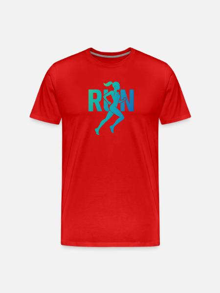 Beautiful female athlete - Men's Premium Organic T-Shirt - red