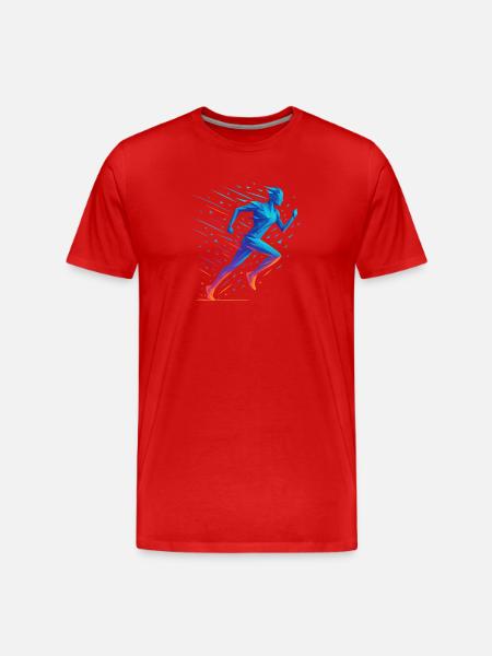 Neon Geometric Run - Men's Premium Organic T-Shirt - red