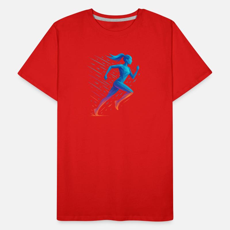 Geometric runner in motion Men's Premium Organic T-Shirt