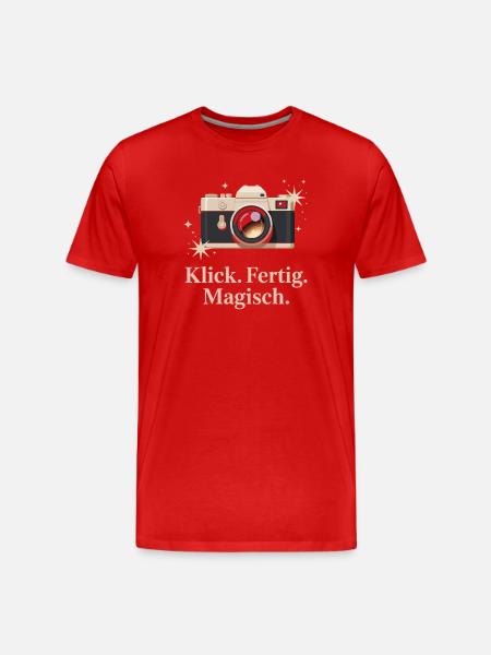Click Done Magical Retro Camera Enthusiasts - Men's Premium Organic T-Shirt - red
