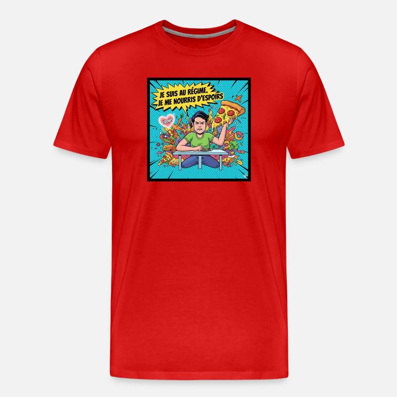 Diät und Hoffnungen Comics - Männer Premium Bio T-Shirt - Rot
