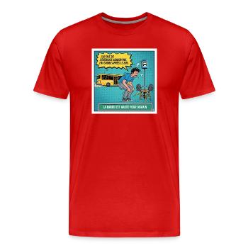 High bar for tomorrow - Men's Premium Organic T-Shirt - red - Front - Damien (186cm)