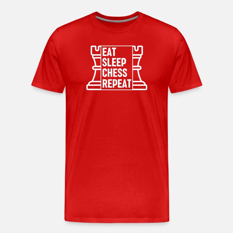 Manger dormir Échecs Répéter - T-shirt bio Premium Homme - rouge