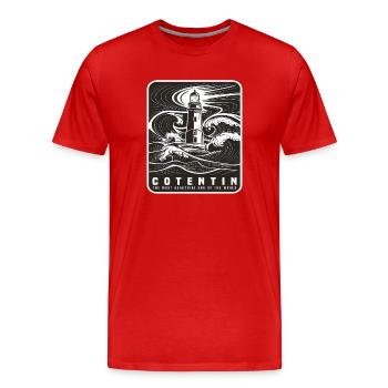 Leuchtturm der Normandie Cotentin Leuchtturm der Normandie Pride Region - Männer Premium Bio T-Shirt - Rot - Vorne - Damien (186cm)