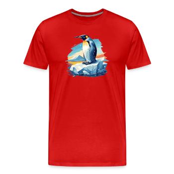 Pinguine Pinguin - Männer Premium Bio T-Shirt - Rot - Vorne - Damien (186cm)