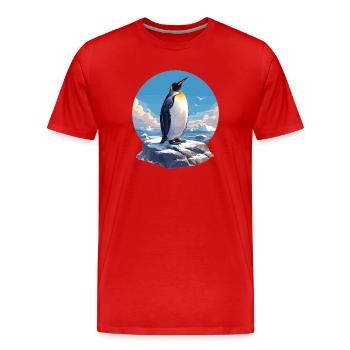 Pingouins Pingouin - T-shirt bio Premium Homme - rouge - Devant - Damien (186cm)