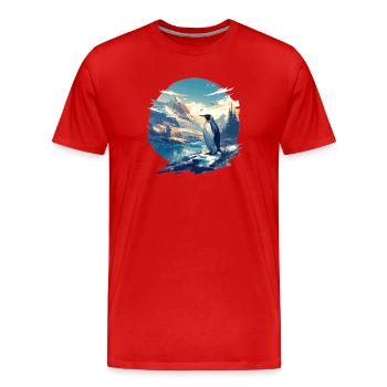 Penguins Penguin - Men's Premium Organic T-Shirt - red - Front - Damien (186cm)