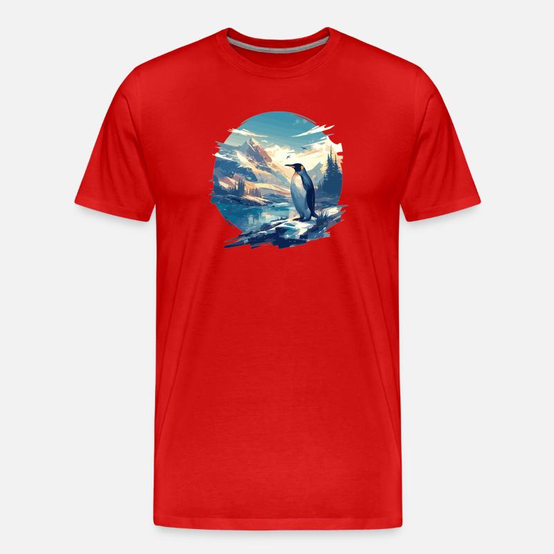 Pinguine Pinguin - Männer Premium Bio T-Shirt - Rot