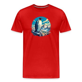 Penguins Penguin - Men's Premium Organic T-Shirt - red - Front - Damien (186cm)