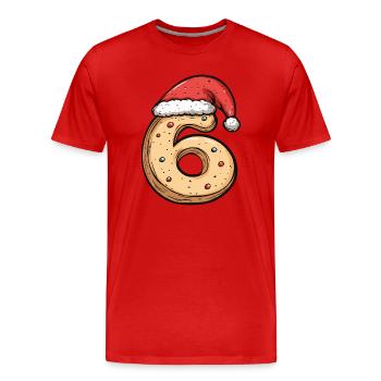Biscuit de Noël à 6 chiffres - T-shirt bio Premium Homme - rouge - Devant - Damien (186cm)
