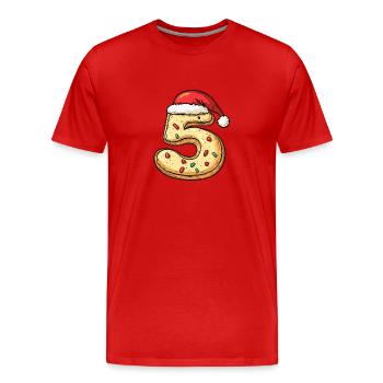 Biscuit de Noël à 5 chiffres - T-shirt bio Premium Homme - rouge - Devant - Damien (186cm)