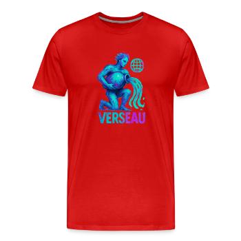 Signe astrologique du Verseau - Astrologie - T-shirt bio Premium Homme - rouge - Devant - Damien (186cm)