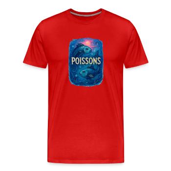 Signe astrologique du Poissons - Astrologie - T-shirt bio Premium Homme - rouge - Devant - Damien (186cm)