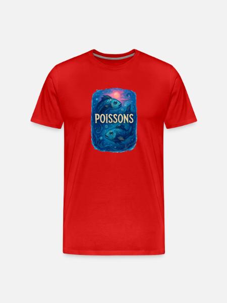 Fische Sternzeichen - Astrologie - Männer Premium Bio T-Shirt - Rot