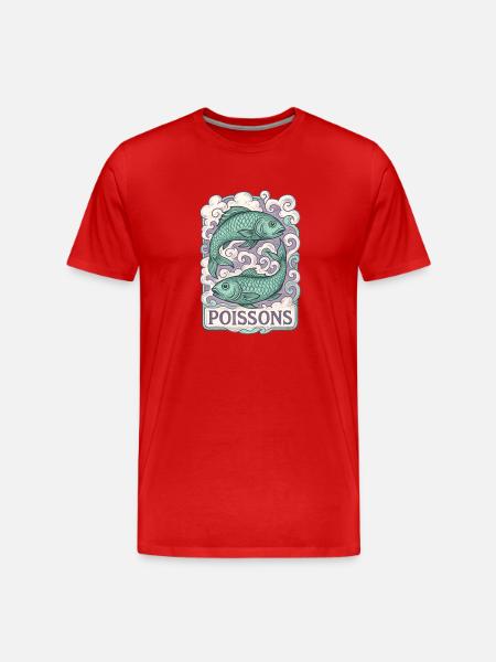 Pisces Star Sign - Astrology - Men's Premium Organic T-Shirt - red