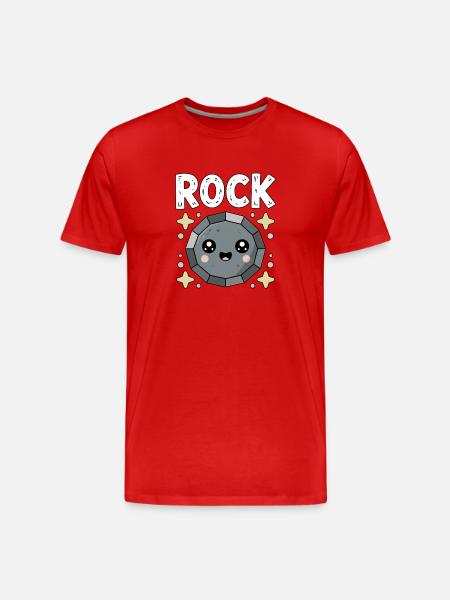 Scissors Stone Paper Kawaii Skirt - Men's Premium Organic T-Shirt - red