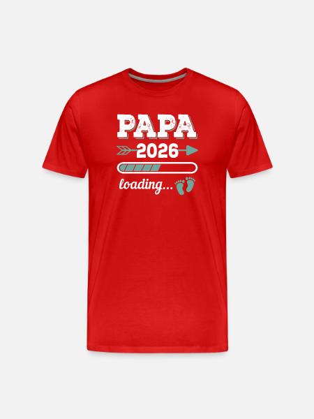 Dad 2026 Loading Father-to-be Gift Idea - Men's Premium Organic T-Shirt - red