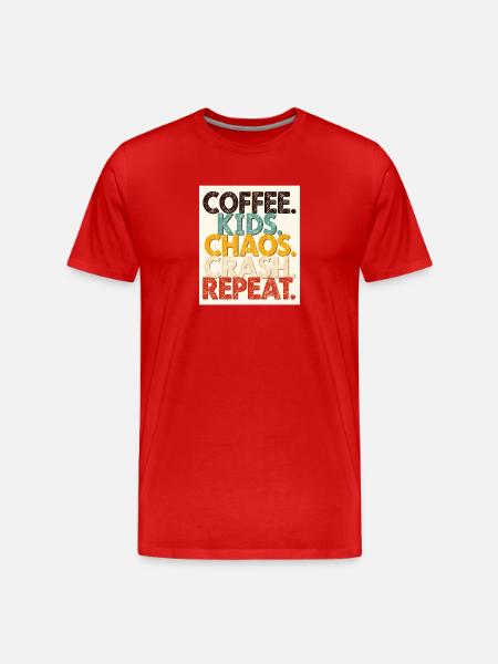 Coffee Kids Chaos Crash Repeat - Men's Premium Organic T-Shirt - red