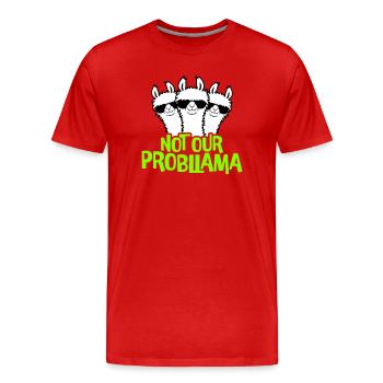 Not our Problama 3 Lamas Freunde Team Sonnenbrille - Männer Premium Bio T-Shirt - Rot - Vorne - Damien (186cm)