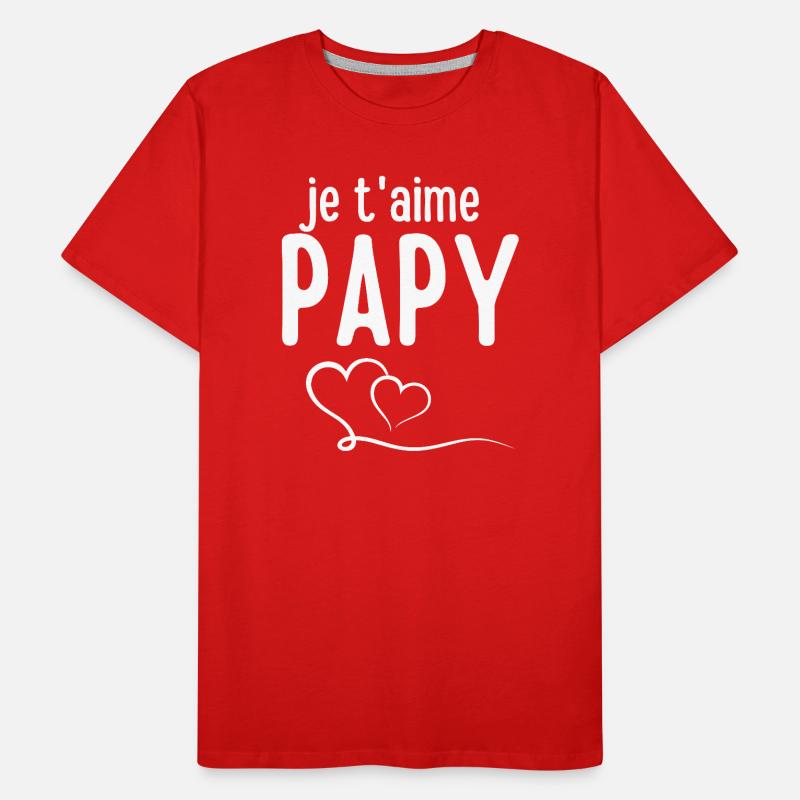 Ich liebe dich, Opa Typografie Männer Premium Bio T-Shirt