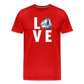 Penguins Penguin - Men's Premium Organic T-Shirt - red - Front - Damien (186cm)