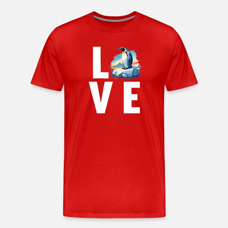 Pinguine Pinguin - Männer Premium Bio T-Shirt - Rot