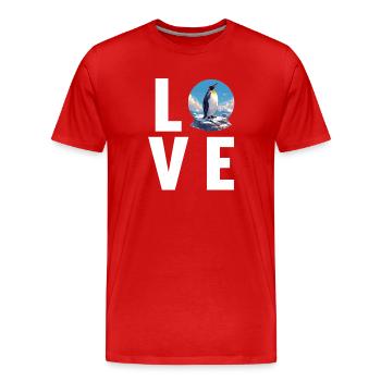 Penguins Penguin - Men's Premium Organic T-Shirt - red - Front - Damien (186cm)