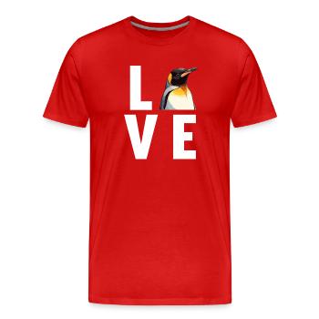 Pingouins Pingouin - T-shirt bio Premium Homme - rouge - Devant - Damien (186cm)