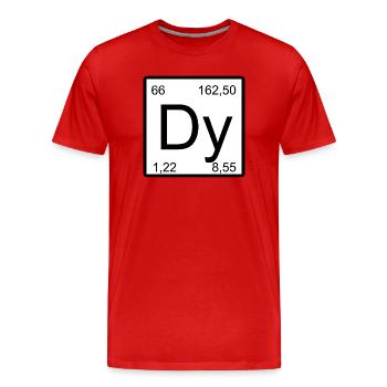 Conception de glyphes élémentaires Dy-Dysprosium - T-shirt bio Premium Homme - rouge - Devant - Damien (186cm)