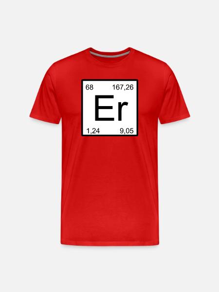 Erbium Symbol – Periodic Table Graphic - Men's Premium Organic T-Shirt - red