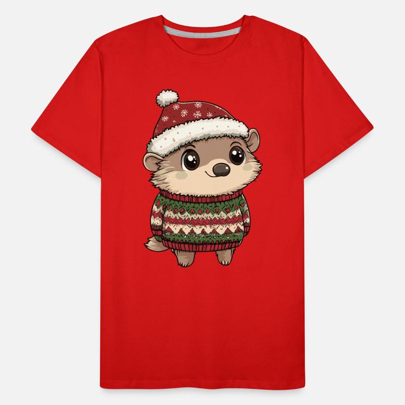 Noël hérisson T-shirt bio Premium Homme