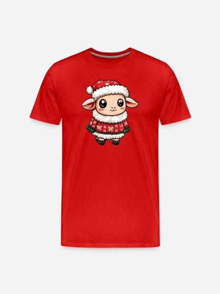 Noël des moutons - T-shirt bio Premium Homme - rouge
