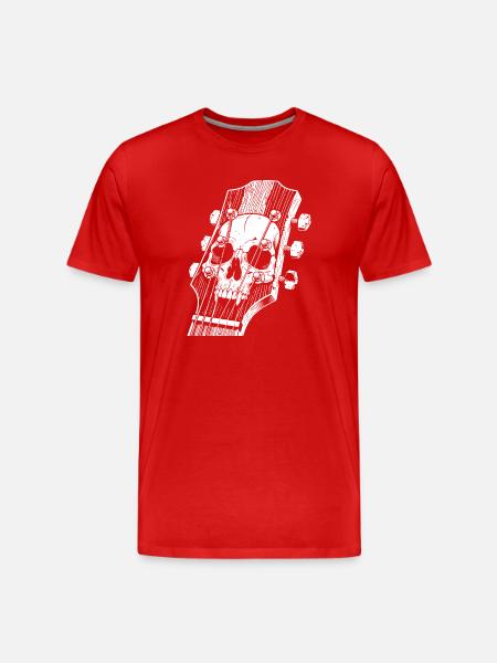 Skull on Guitar Headstock - Men's Premium Organic T-Shirt - red