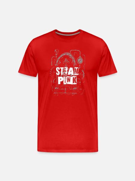 Steampunk Gears Bogen - Männer Premium Bio T-Shirt - Rot