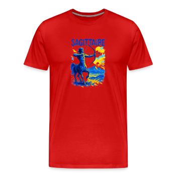 Signe astrologique du Sagittaire - Astrologie - T-shirt bio Premium Homme - rouge - Devant - Damien (186cm)