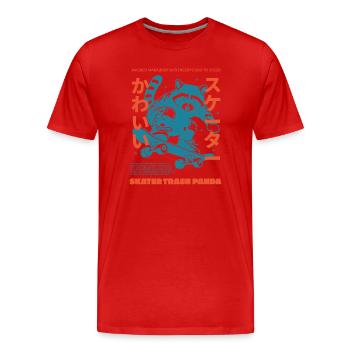 SKATER TRASH PANDA - Männer Premium Bio T-Shirt - Rot - Vorne - Damien (186cm)