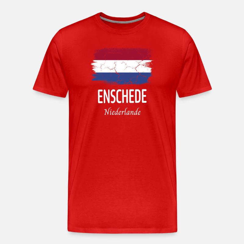 Enschede - Männer Premium Bio T-Shirt - Rot