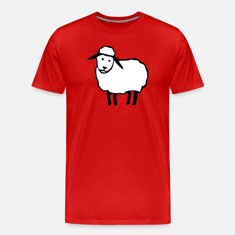 Schafe Schaf Schäfchen T-shirt Geschenk - Männer Premium Bio T-Shirt - Rot
