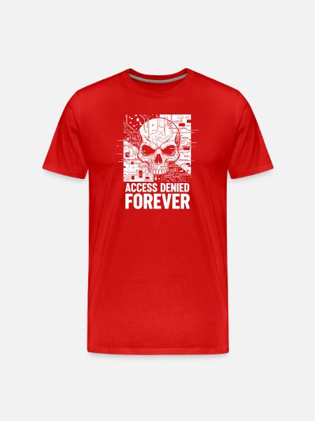 Skull Access Denied Forever - Men's Premium Organic T-Shirt - red