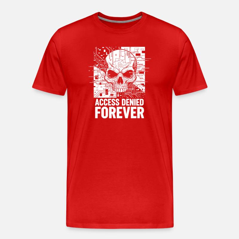 Schädel Zugriff Verweigert Forever - Männer Premium Bio T-Shirt - Rot