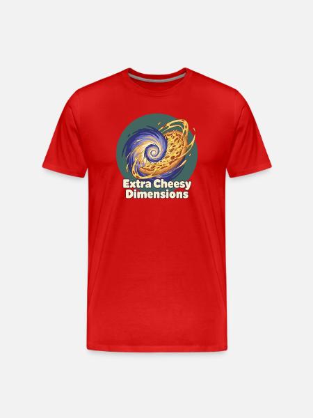 Extra Cheesy Dimensions Pizza - Men's Premium Organic T-Shirt - red