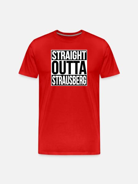 Straight Outta Strausberg - Männer Premium Bio T-Shirt - Rot