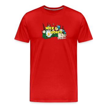MILK AND HONEY - Men's Premium Organic T-Shirt - red - Front - Damien (186cm)