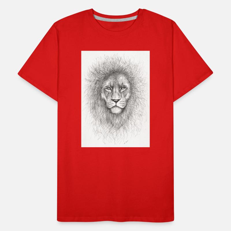 Sehr ernsthafter Löwe Männer Premium Bio T-Shirt